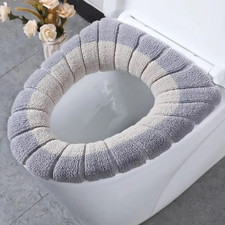 Bathroom Closestool Toilet Seat Cover Soft Pad Cushion Winter Warm Mat Washable