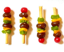 100 Dollhouse Miniature Kebabs  Doll Mini Party Food on Stick BBQ Wholesale Lot