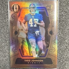 Panini Gold Standard Rookie Serial #72/99 Theo Johnson #199 Giants NFL