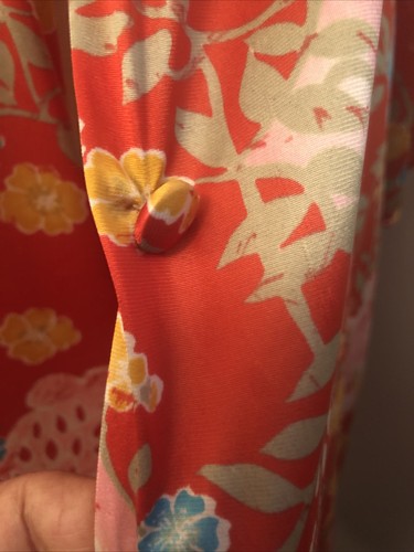 Vintage Vanity Fair Silky Nylon Coral Floral Robe Dressing Gown Duster 34 S/M - Picture 5 of 10