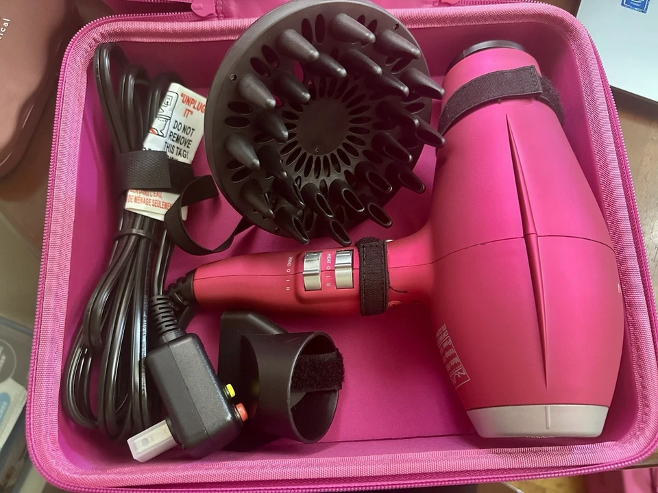 Secador de cabelo ousado Nume Travel com estojo de viagem - acessórios incluídos - design rosa - Imagem 3 de 4