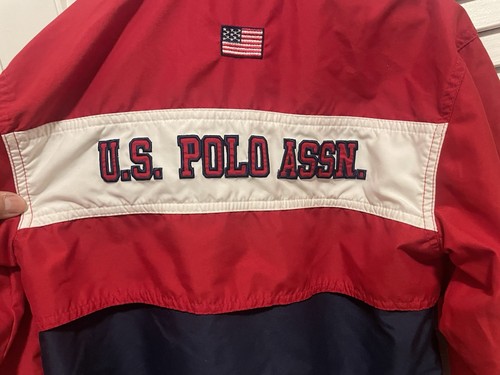 U.S. Polo ASSN. Kids Windbreaker Jacket Size 7 Spell Out Flag Full Zip Hoodie - Picture 7 of 10