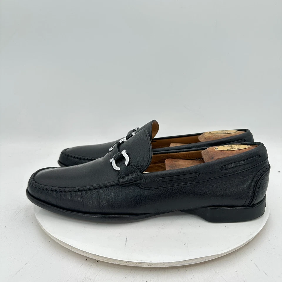 Salvatore Ferragamo Men Size 9.5D Black Leather Horsebit Loafer Dress Shoes - Image 2 of 4