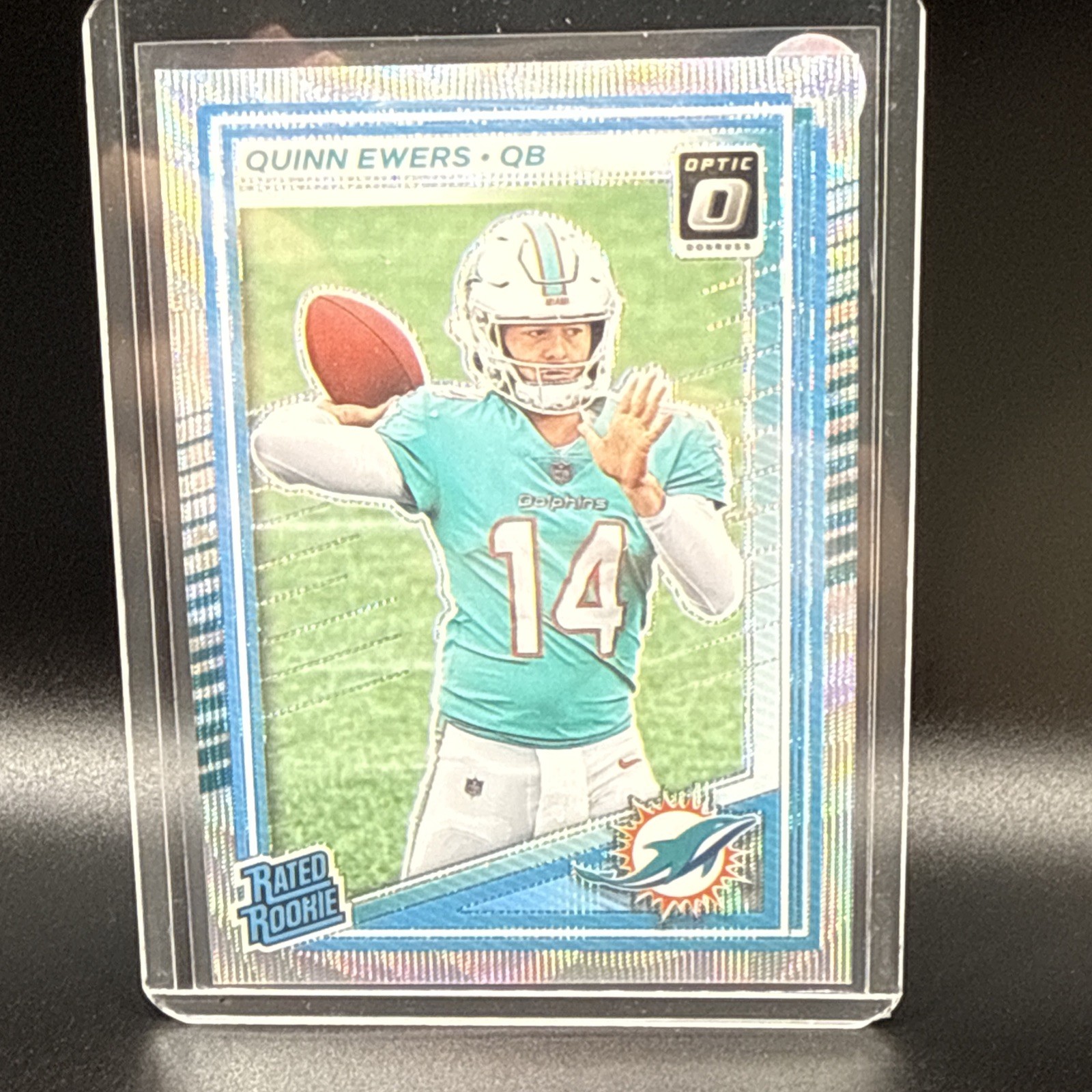 2025 Panini Donruss Optic Rated Rookie Wave/300 Quinn Ewers #213 Dolphins
