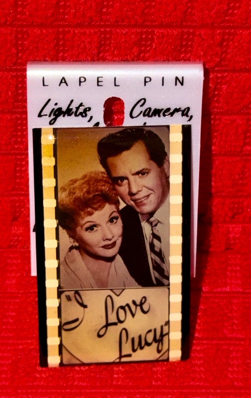 Vintage Lights Camera Action! I Love Lucy & Desi Filmstrip Style Lapel Pin