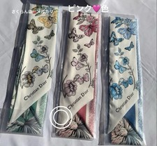 Christian Dior Silk 100 scarf 105cm Mitzah Blue limited from Japan