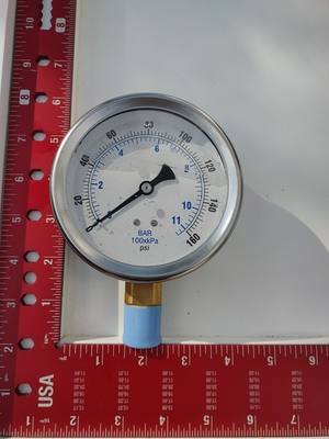 #ad 4quot; Dial Liquid Filled Pressure Gauge 0 160 psi KC E24 Lower Mount 20TV72 $45.00