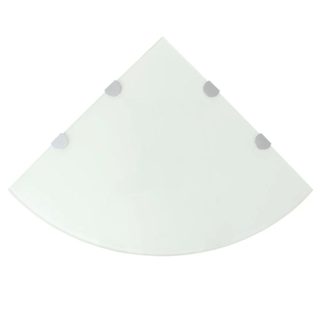 Étagère de coin en verre blanc pour optimiser les petits angles perdus