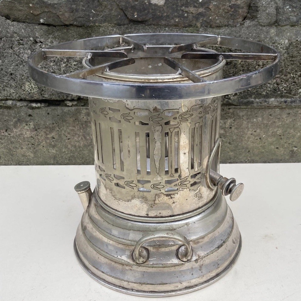 Silver Plate Spirit Burner Food Plate Warmer Wick Stove Fondue Apex epns antique