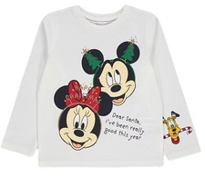 18-24 Months Festive Long Sleeved Disney Mickey & Minnie ~ Dear Santa T-shirt