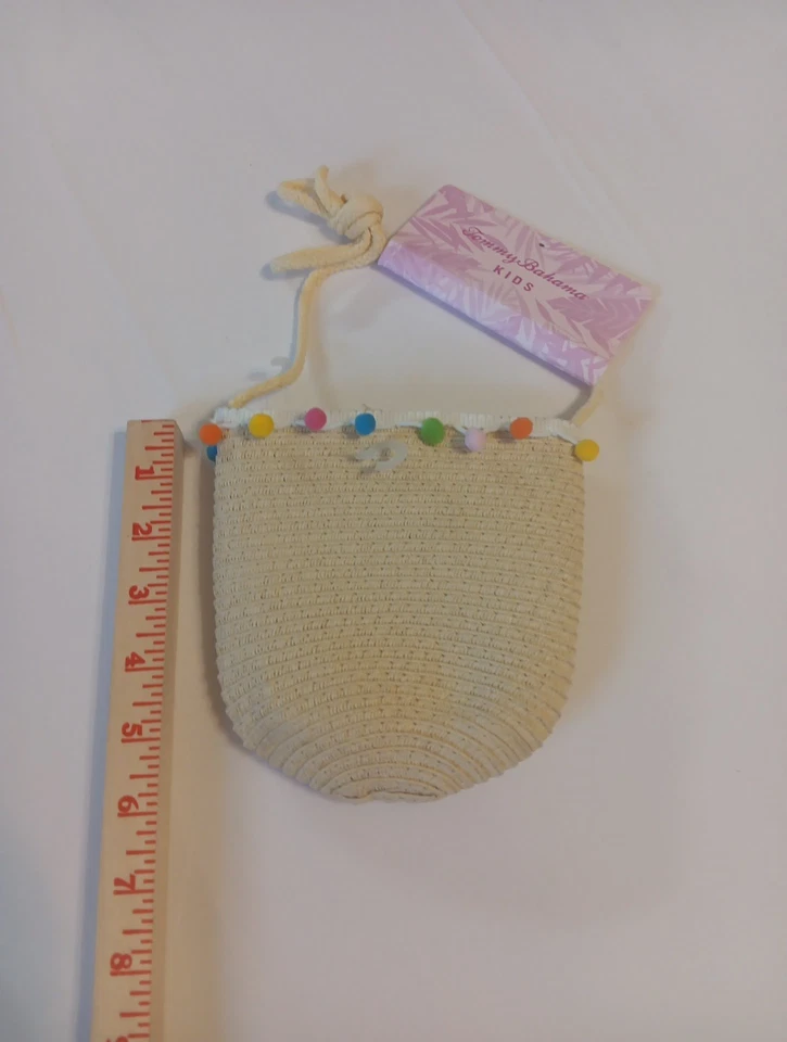 Tommy Bahama Kids Collection Small Bag Vaction Beach Chic Straw Woven - Image 3 of 4
