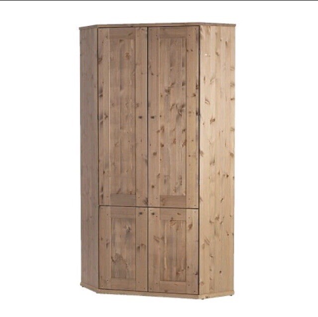 IKEA Alve corner computer cupboard solid pine wood storage Flat