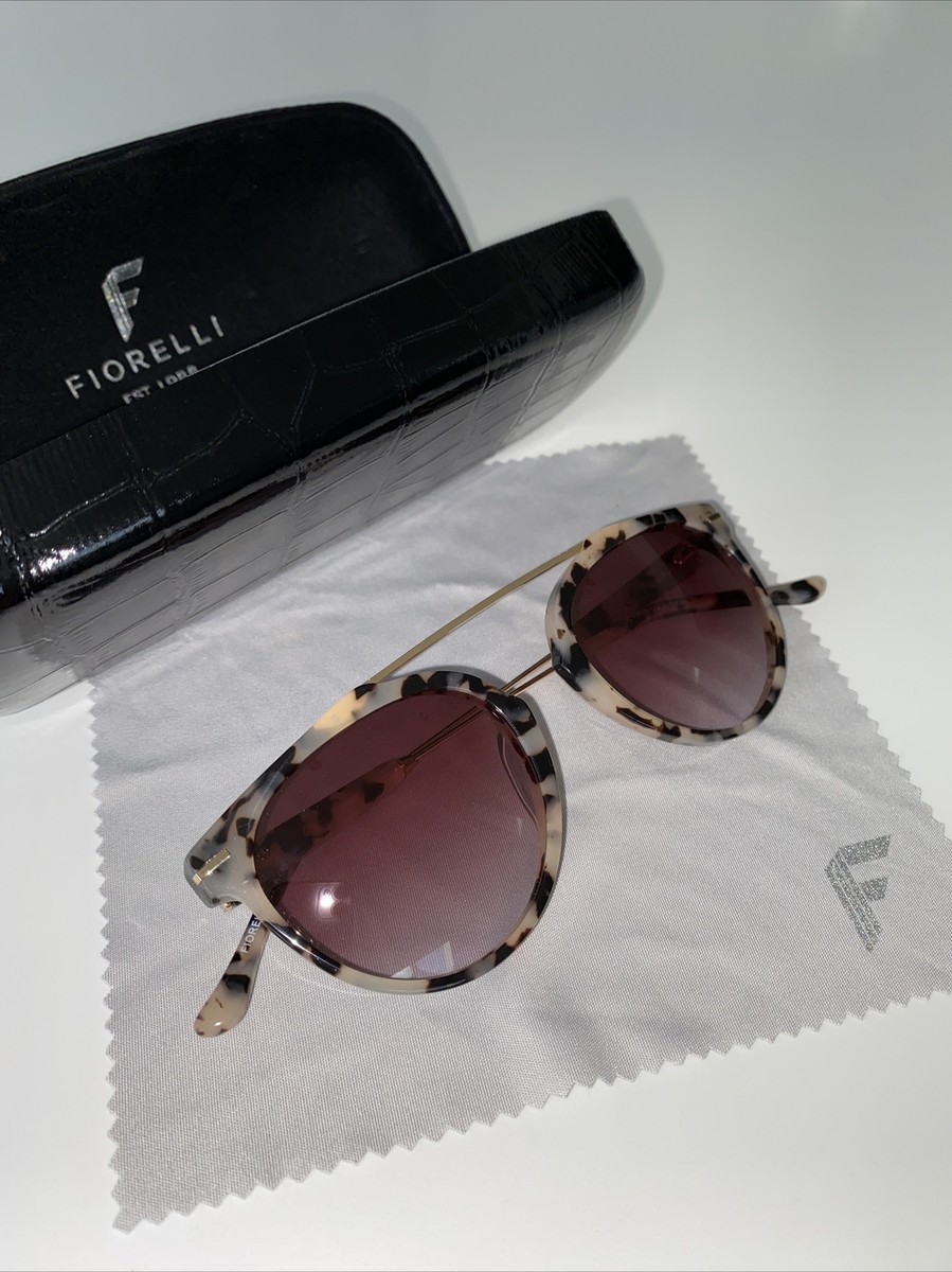Womens Fiorelli Tortoise Shell Sunglasses with Crocodile Style Case