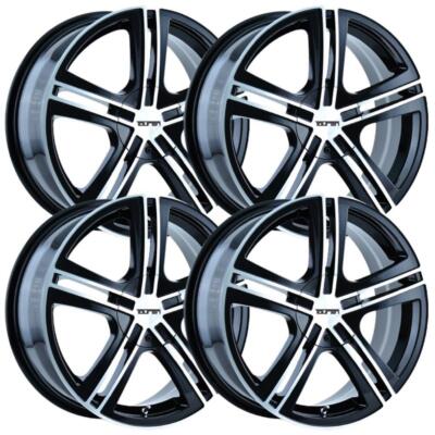 (Set-4) Touren TR62 16x7 4x100/4x114.3 40mm Black Machined Wheels Rims 16 Inch