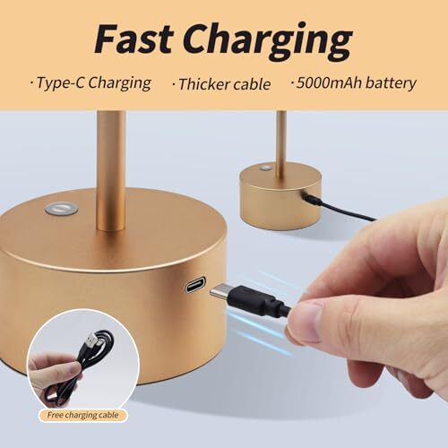 Mr.white Cordless Table Lamp,Rechargeable LED Desk Lamp,Portable