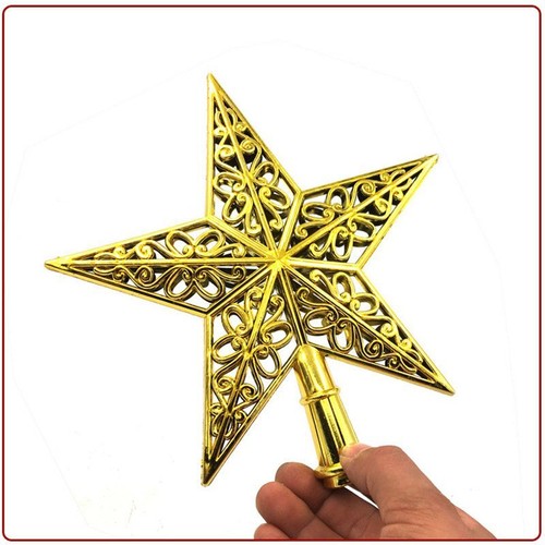 Christmas Tree Party Decor Xmas Topper Topper Hollowed-out Ornaments Tree Star - Picture 3 of 15