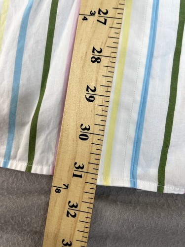 Club Room Shirt Mens 17 1/2 White Pastel Striped Long Sleeve Button up (34 35) - Picture 10 of 16