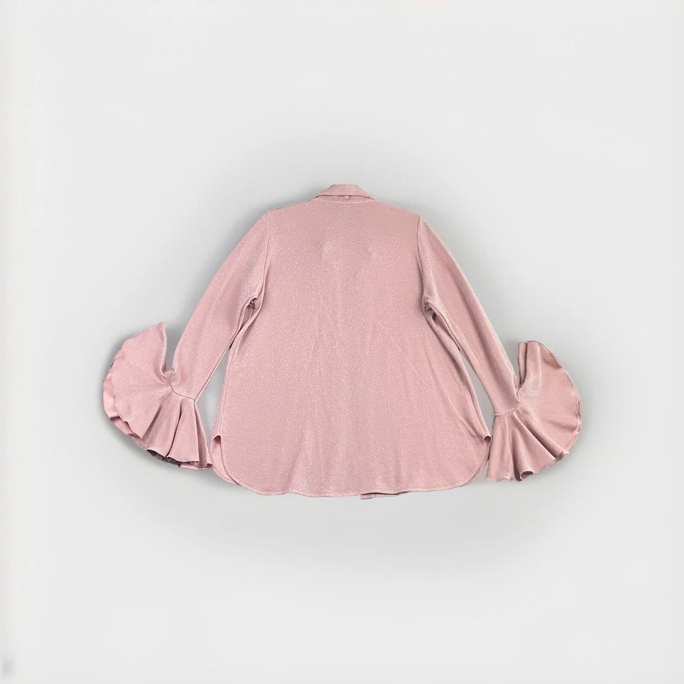 Camisa SLEEPER Cosmos Lounge Lurex Tejida Metálica Manga Larga Botón Frontal Talla L Foto 3 de 4