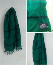 Vintage Stafford Green Lambs Wool Scarf Made West Germany