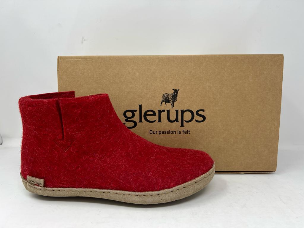 SAOLA Glerups Pantofole Stivali Suola In Pelle Rosso Per Donna