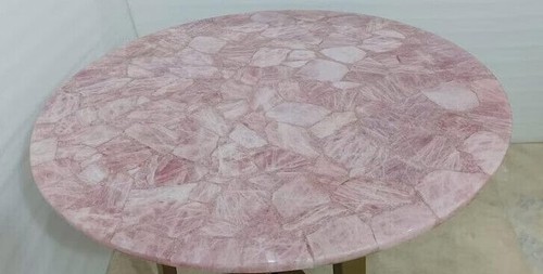 Pink Rose Quartz Center Sofa Coffee Table Luxury Handmade Furniture Balcony Dec - Picture 3 of 9