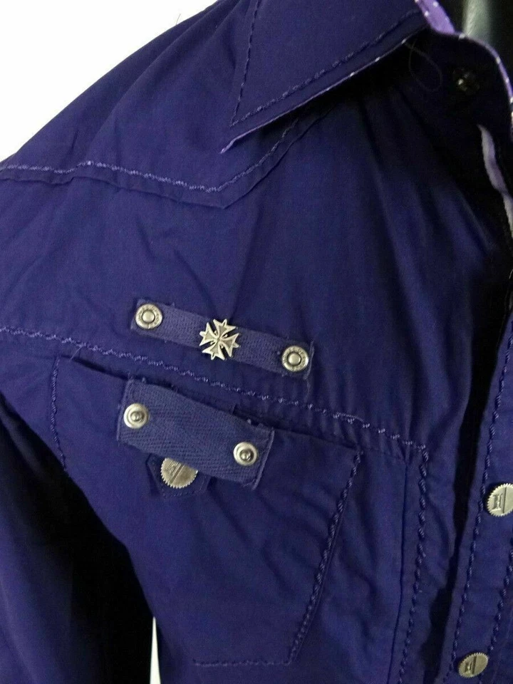 男式战术衬衫紫色葡萄带刺绣卡扣上议院 — 第 3/4 张图片