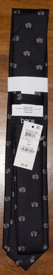 Corbata delgada conversacional Bar III para hombre talla única azul marino Foto 3 de 4