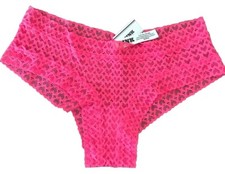 PINK Victoria Secret Hearts Laced Cheeky Panties Brand New With Tags Size Small