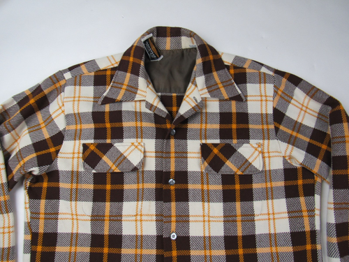 Vtg 60s Innovation National Shirt Shops Shacket Plaid Acrylic Flannel Sz L Men's - Picture 2 of 12