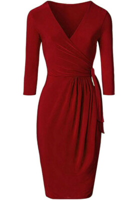 red wrap dress bodycon