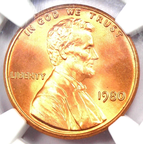 1980 Lincoln Memorial Cent Penny 1C - Certified NGC MS68 RD - Top Pop 8/0!