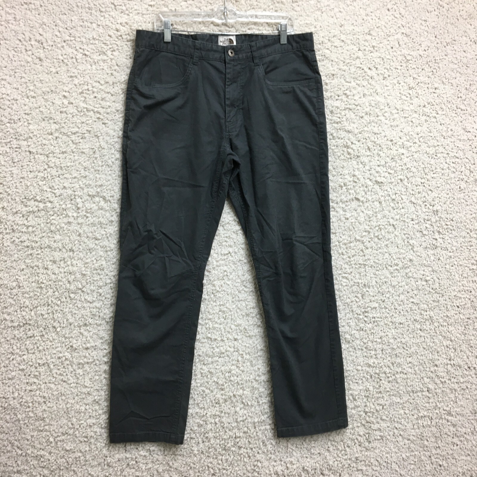 The North Face Mens Gray Chino Hiking Pants 34x30 Straight Leg Outdoor Classic