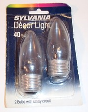 Sylvania Decor Light Vintage Candelabra 40 Watt Bulb Pair