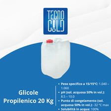 GLICOLE PROPILENICO ANTIGELO PURO INIBITO 20 KG - IMPIANTI ALIMENTARI E SOLARI