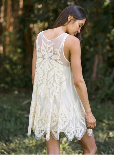 Free People La Palma Trapez-Minikleid Large cremefarben FP exklusiv 350,00 $ - Bild 2 von 12