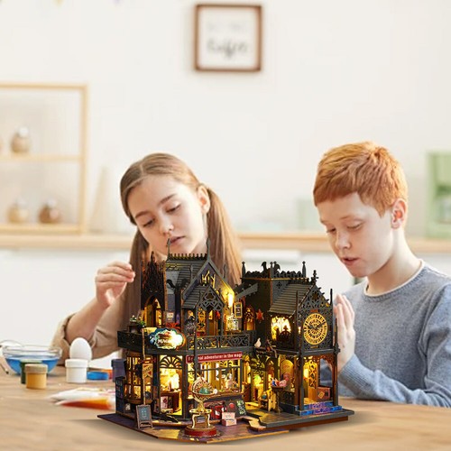 Miniature House Kit LED Mini House Building Kits with Lights Tiny House Crafts - Photo 11/17