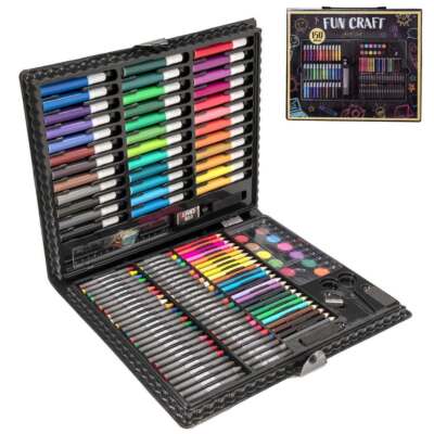 150 teiliges Kunstset Kinder Kinder Mixed Media Zeichnen Malen mit Etui für Kinder