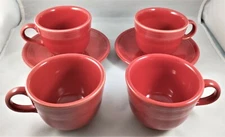 Fiesta Red Cups & Saucers (B18)