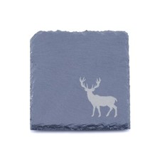 Deer Stag Coaster Laser Engraved Slate 100mm Coffee Tea Gift Novelty