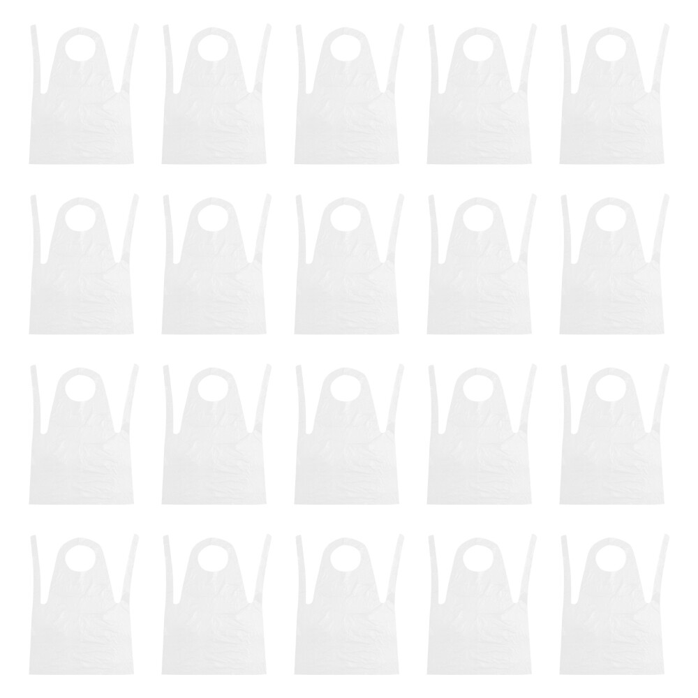50pcs Plastic Aprons Disposable Chef Aprons Kitchen Apron Barber Salon Cape eBay