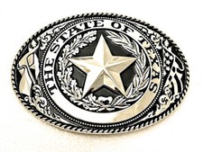Texas Seal Belt Buckle Silver Extra Large Size