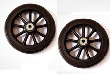 HEALTHLINE Wheels for Walker Rollator, 6 inch Pair, Black 2 Front