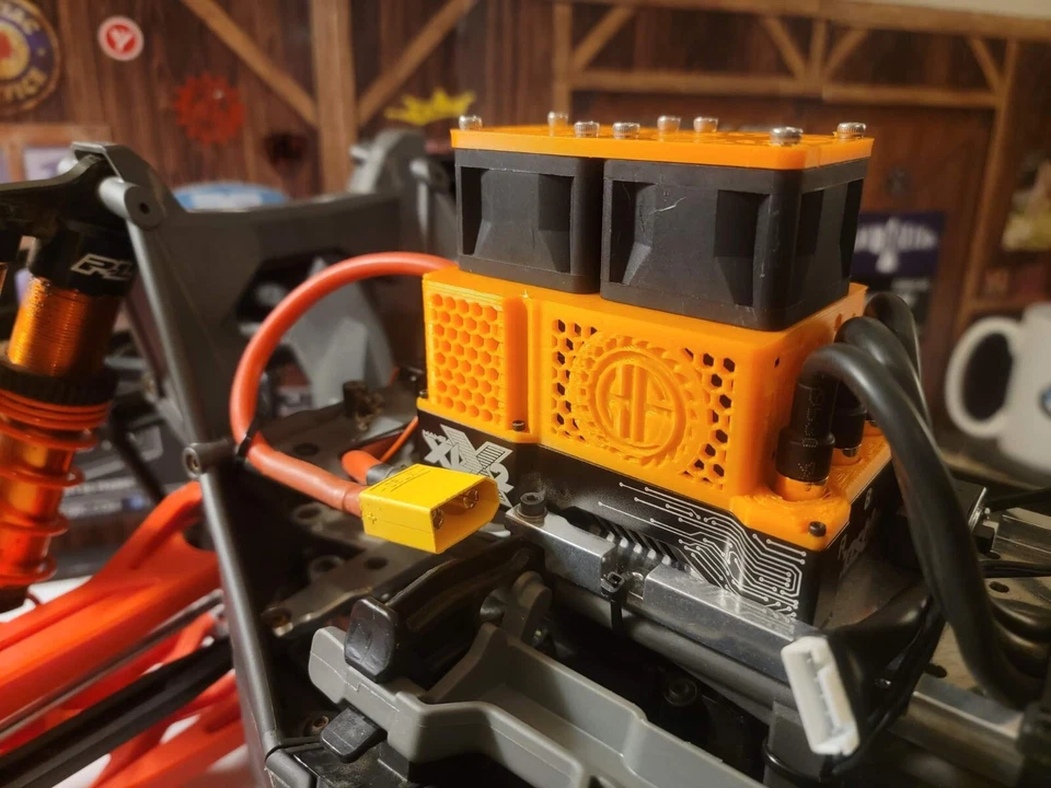 Ventilador de refrigeración Dual Castle XLX2 8s RC montaje en cubierta Losi Arrma Kraton Outcast XMAXX Foto 2 de 3