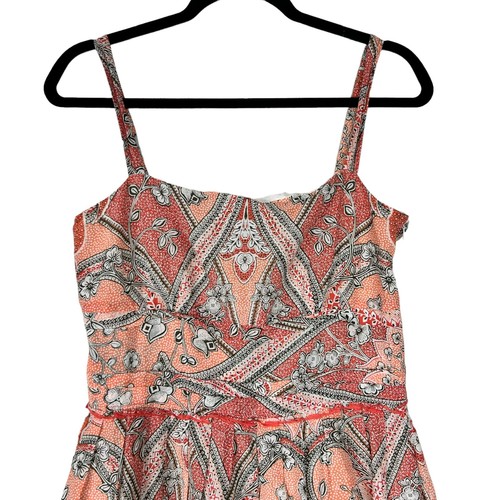 Ann Taylor Spaghetti Strap Paisly Floral Silk blend dress Size 8 EUC - Picture 3 of 7