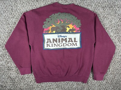 Vintage Disney Animal Kingdom Crewneck Sweatshirt Double Sided Red