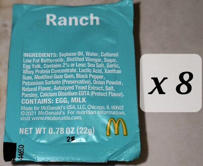 McDonald's Creamy Ranch Sauce Dip Chicken Nuggets Dipping 8 Pack FRESH ...