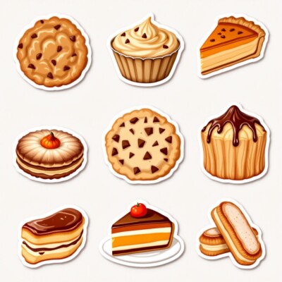 Cardstock Die Cut Embellishments Cookies Pies (12) Cut Outs 5.5 Inch