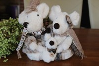 Winterdeko MäUsefamilie Aus PlüSch, H 25 Cm, B 21 Cm, Dekofigur Winter