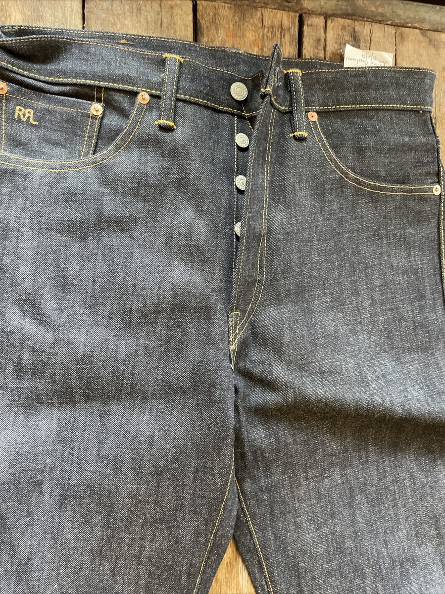 377 RRL Jeans Men's Vintage 5 pocket American Woven selvedge denim