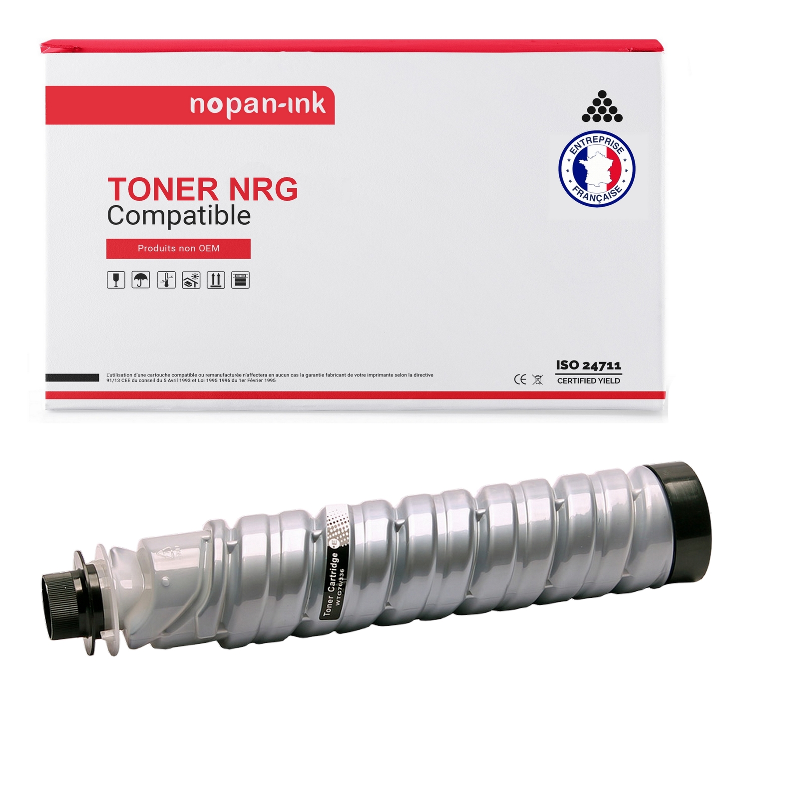 Toner Type 1230D compatible NRG noir haute capacité pour imprimante de bureau NOPAN-INK